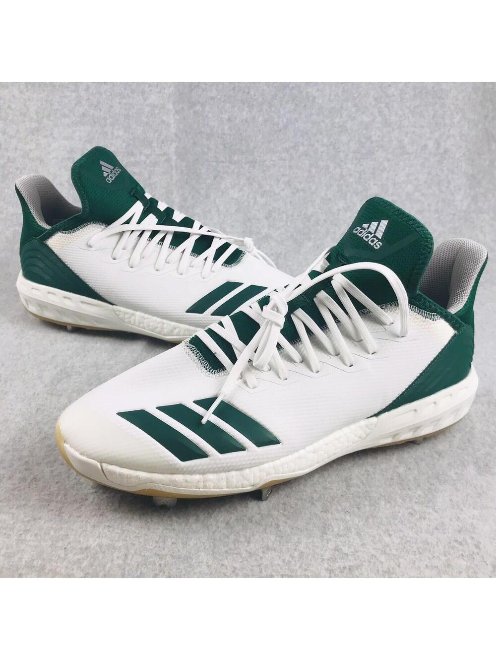 Adidas Baseball Metal Cleats Mens Size 13.5 Icon Bounce White Green